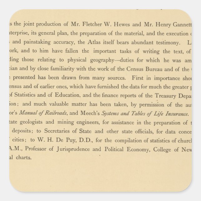 Scribner's statistical atlas square sticker (Front)