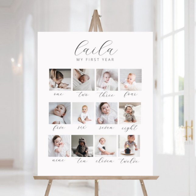 Script 1st Year 12 Photo Collage Months Foam Board (Creator Uploaded)