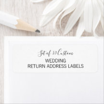 Script 30 x Personalized Wedding Return Address