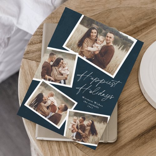 Script 4 Photo Collage Happiest Holidays Magnetic 