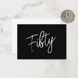 Script 50th Birthday Black Note Card