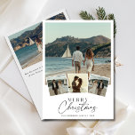 Script 5 Photo Nautical Beach Merry Christmas Holiday Card<br><div class="desc">Capture the essence of seaside joy with this delightful holiday card featuring five cherished family photos. Its nautical design combines modern elegance with a beachy vibe, perfect for sharing warm Christmas wishes with loved ones. Celebrate the season and create lasting memories with this unique card that reflects love and togetherness....</div>