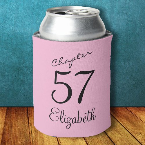 Script Add Name And Age Pink Birthday  Can Cooler