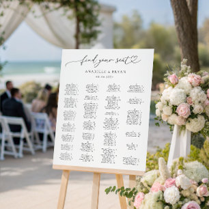 Script Alphabetical Wedding Seating Chart Sign