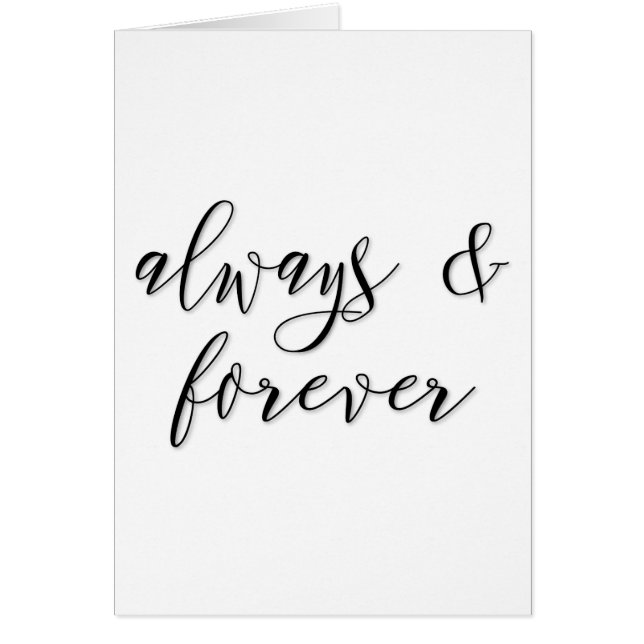 script always & forever greeting card (Front)