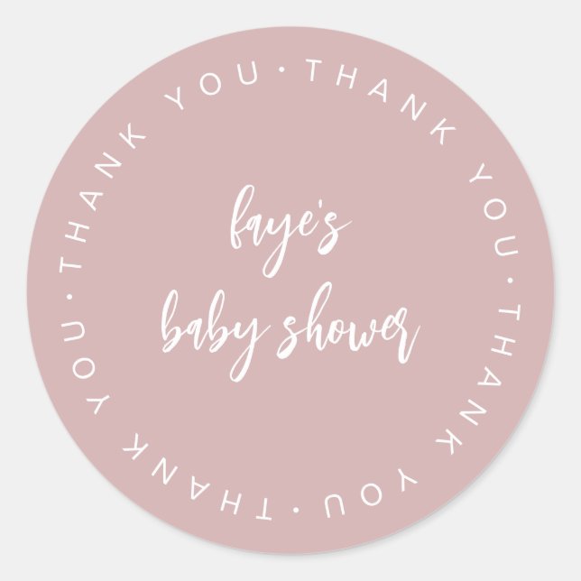 Script Baby Shower Thank you Favor Label F201 (Front)
