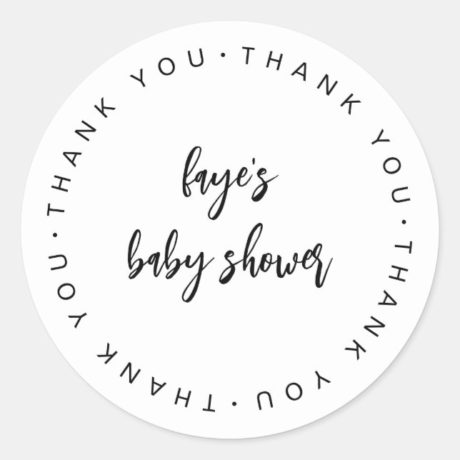 Script Baby Shower Thank you Favor Label F201 (Front)