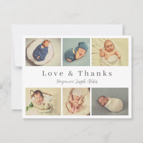 script baby thank you card love and thanks postcard
