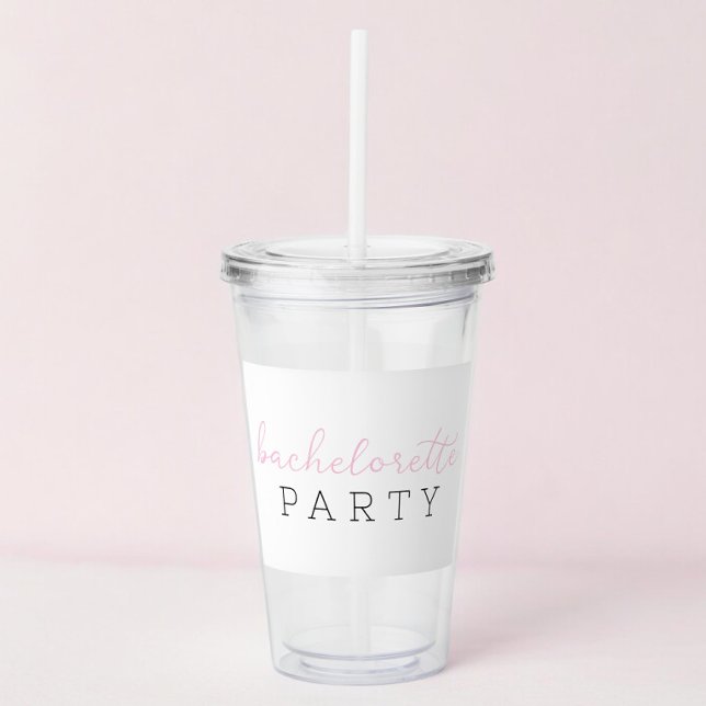 Script Bachelorette Party Personalized Favor  Acrylic Tumbler (Creator Uploaded)