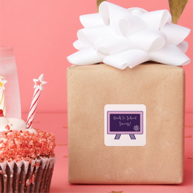Script - Back to School Success - Congratulations Square Sticker (Party)