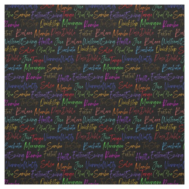 Script Ballroom Dance Styles | Ballroom Dance Fabric (Swatch)