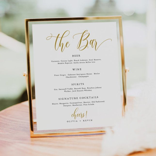 Script Bar Menu Sign, Bar Menu Wedding  Poster (Creator Uploaded)