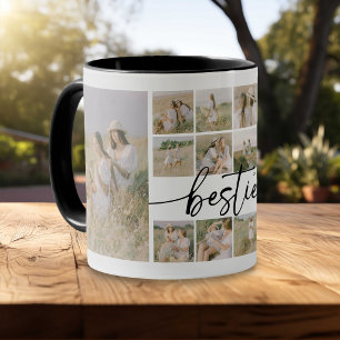 Script Besties Photo Collage Personalized Mug