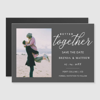 Script Better Together Minimalist Simple Photo Magnetic Invitation