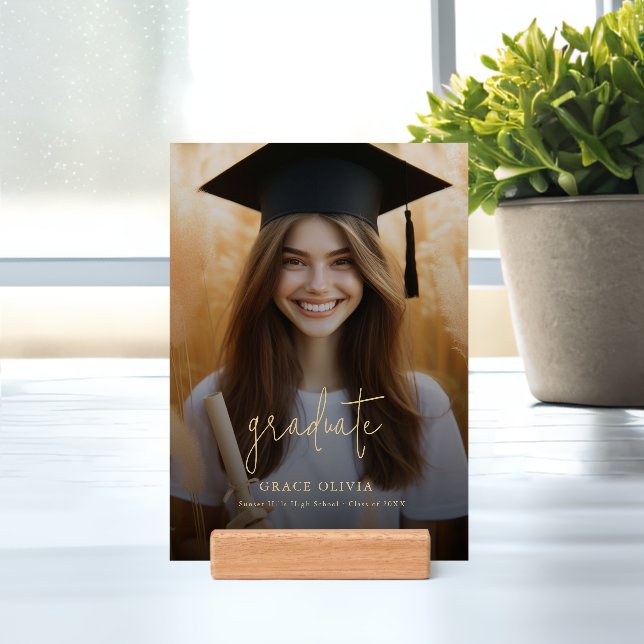 Script Black and Gold Graduation Photo Holder (Insitu 1)