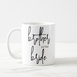 Script Black brother of the bride wedding  Coffee Coffee Mug