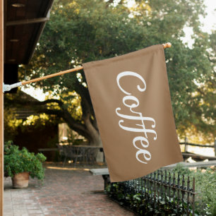 SCRIPT BLACK COFFEE SIGN FLAG