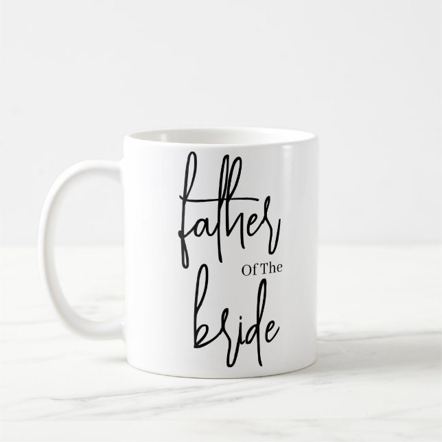 Script Black father of the bride wedding  Coffee Mug (Left)