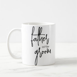 Script Black father of the groom wedding Coffee Coffee Mug