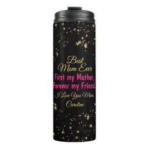 Script Black Pink Trendy Modern Mothers Day Thermal Tumbler