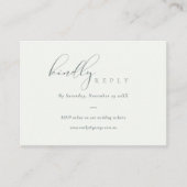 Script Black White Online Wedding Website RSVP Enclosure Card (Front)