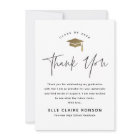 Script Black & White Photo Graduation Thank You