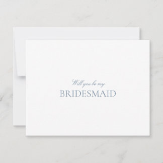 Script Blue & White Bridesmaid Proposal Card