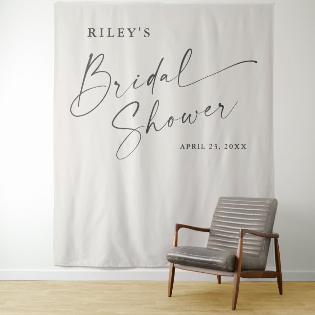 Script Boho Bridal Shower Photo Booth Backdrop (In Situ)