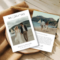 Script Boho Modern We Said Yes Beach Wedding Photo