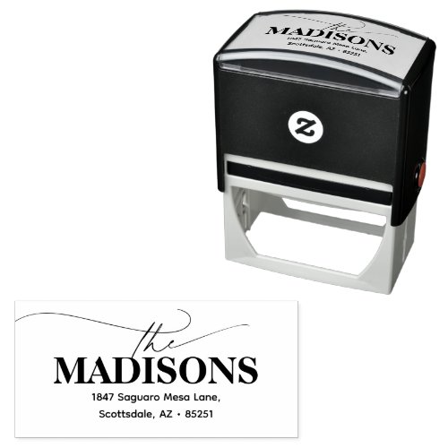 Script Bold Name Address Wedding Self-inking Stamp