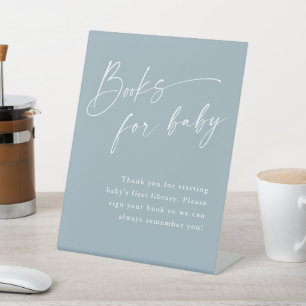 Script Books for Baby Boy Baby Shower Pedestal Sign