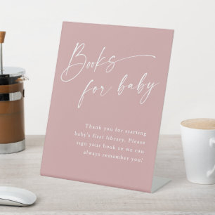 Script Books for Baby Girl Baby Shower Pedestal Sign