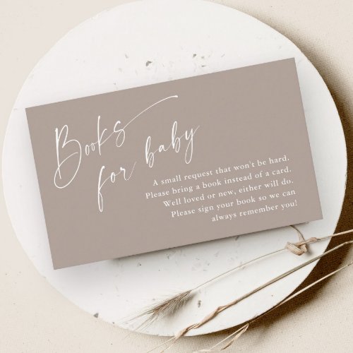 Script Books for Baby Neutral Baby Shower Enclosure Card