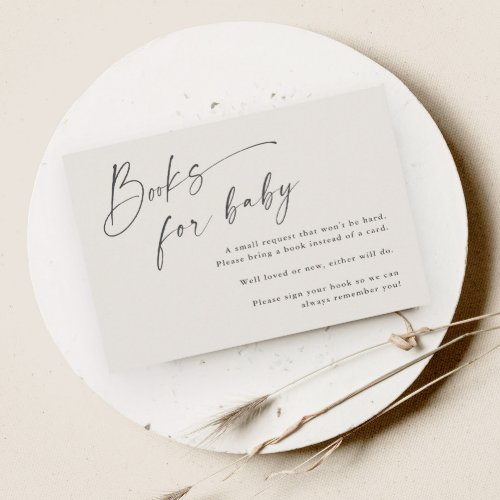 Script Books for Baby Neutral Baby Shower Enclosure Card