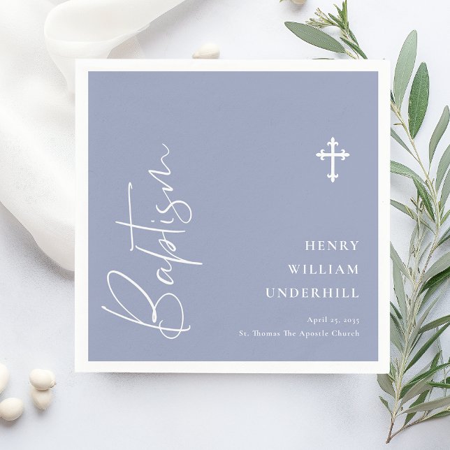 Script Boys Baptism  Napkins (Creator Uploaded)