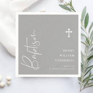Script Boys Baptism  Napkins