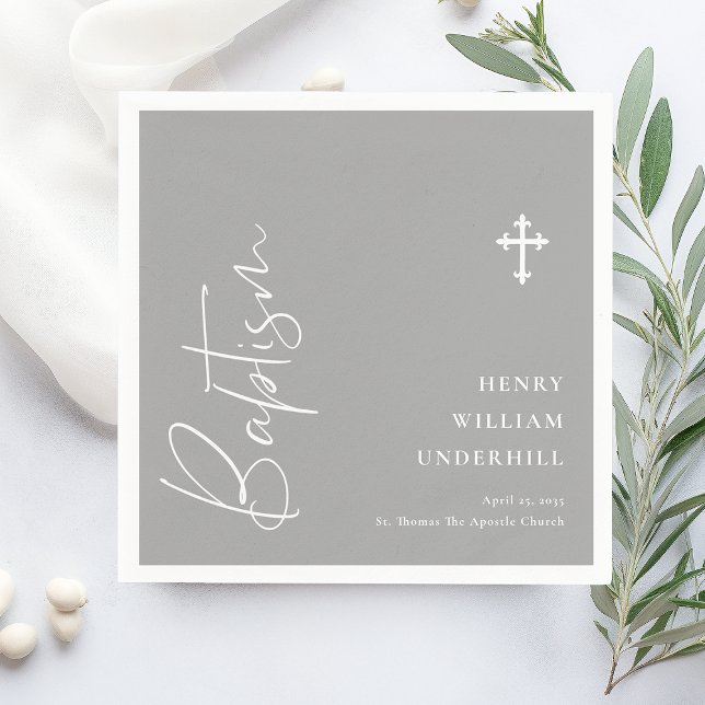 Script Boys Baptism  Napkins (Creator Uploaded)