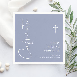 Script Boys Confirmation  Napkins