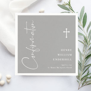 Script Boys Confirmation Napkins