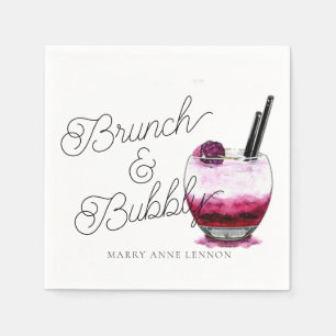 Script Bridal Brunch and Bubbly Cocktail Napkins