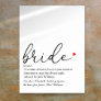 Script Bride Definition Bridal Shower Sign
