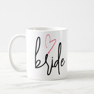 Script bride with blush pink wedding  coffee mug