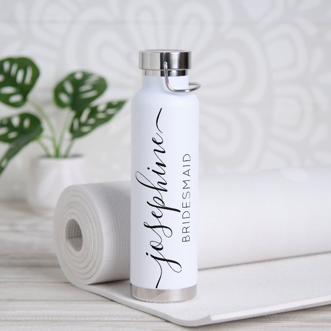 Script Bridesmaid Name Personalized Water Bottle (Yoga)