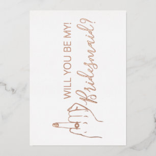 Script Bridesmaid Proposal Gold Foil Card