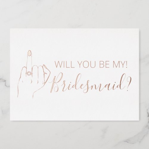 Script Bridesmaid Proposal Gold Foil Card