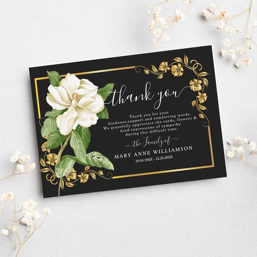 Script Budget Funeral Thank You Card
