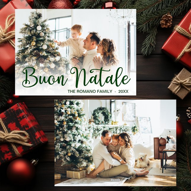 Script Buon Natale Photo Holiday Card (Creator Uploaded)