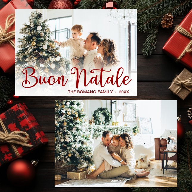 Script Buon Natale Photo Holiday Card (Creator Uploaded)