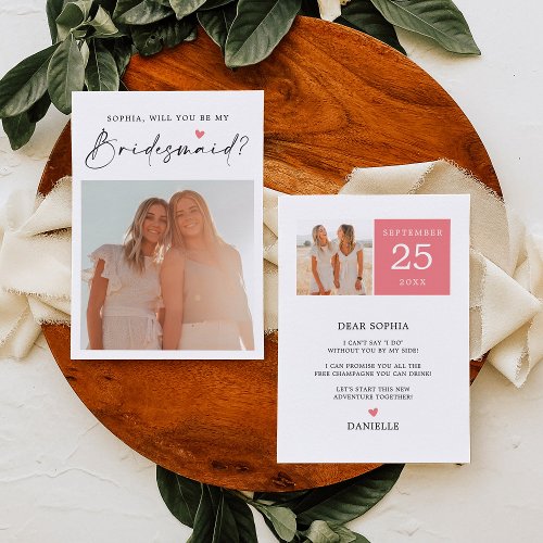 Script Calendar Bridesmaid Proposal Invitation