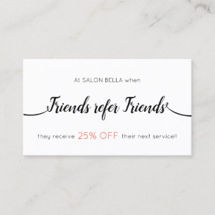 Script Calligraphy Customer Referral Card